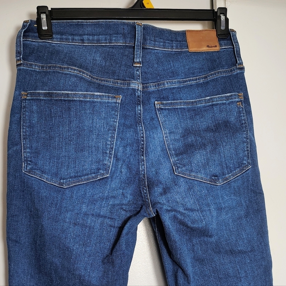 Madewell 10" high-rise exposed buttons fly frayed hem Jeans dark Blue sz 30/28. - Picture 15 of 16